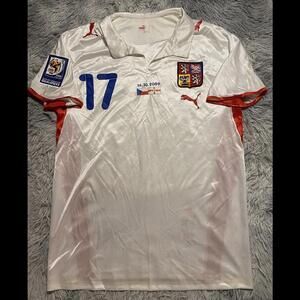 CZECH REPUBLIC NATIONAL TEAM 2009 MATCH ISSUE/WORN JERSEY HUBSCHMAN 17 World Cup